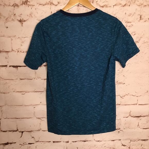 Express V Neck Flex Stretch Tee Blue Small - Picture 2 of 4